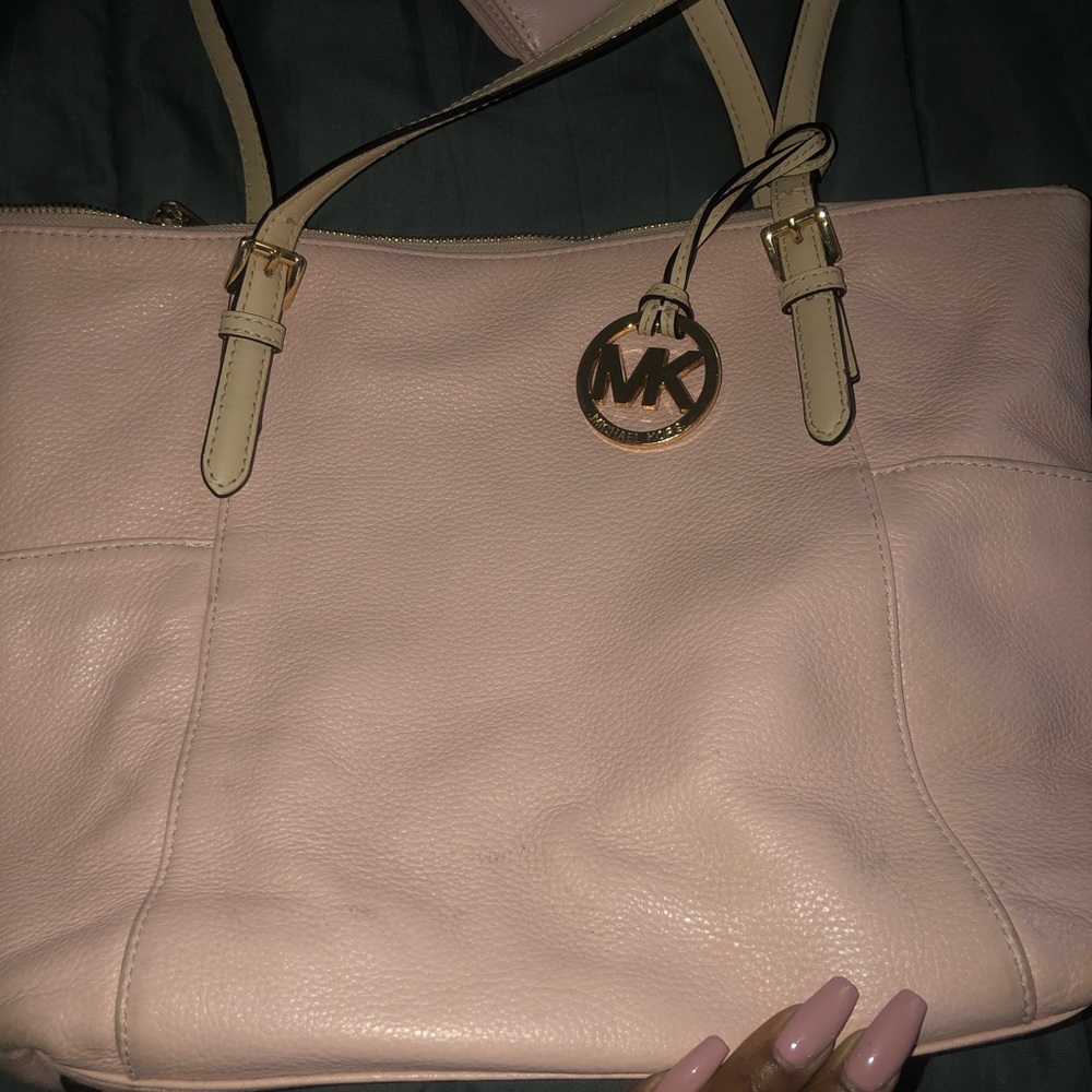 Pink Saffiiano Michael Kors tote